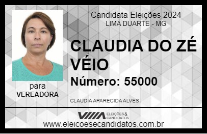 Candidato CLAUDIA DO ZÉ VÉIO 2024 - LIMA DUARTE - Eleições