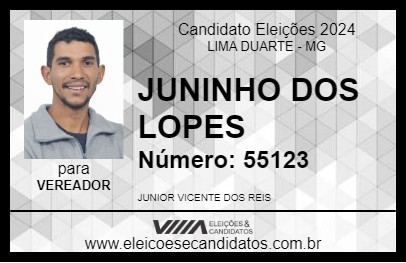 Candidato JUNINHO DOS LOPES 2024 - LIMA DUARTE - Eleições