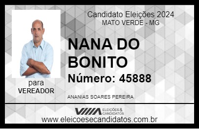 Candidato NANA DO BONITO 2024 - MATO VERDE - Eleições