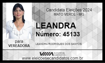 Candidato LEANDRA 2024 - MATO VERDE - Eleições