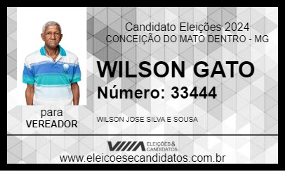 Candidato WILSON GATO 2024 - CONCEIÇÃO DO MATO DENTRO - Eleições