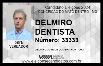 Candidato DELMIRO DENTISTA 2024 - CONCEIÇÃO DO MATO DENTRO - Eleições