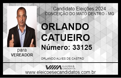 Candidato ORLANDO CATUEIRO 2024 - CONCEIÇÃO DO MATO DENTRO - Eleições