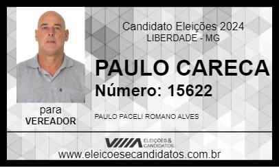 Candidato PAULO CARECA 2024 - LIBERDADE - Eleições