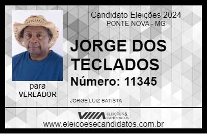 Candidato JORGE DOS TECLADOS 2024 - PONTE NOVA - Eleições