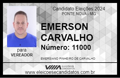 Candidato EMERSON CARVALHO 2024 - PONTE NOVA - Eleições