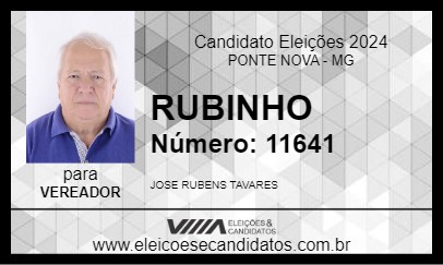 Candidato RUBINHO 2024 - PONTE NOVA - Eleições