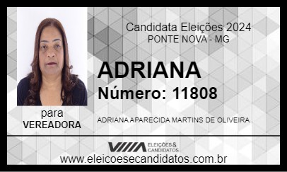 Candidato ADRIANA  2024 - PONTE NOVA - Eleições