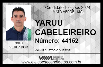 Candidato YAHOO CABELEIREIRO 2024 - MATO VERDE - Eleições