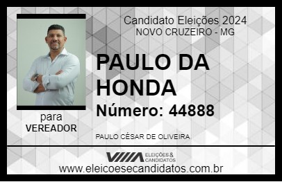 Candidato PAULO DA HONDA 2024 - NOVO CRUZEIRO - Eleições