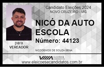 Candidato NICÓ DA AUTO ESCOLA 2024 - NOVO CRUZEIRO - Eleições