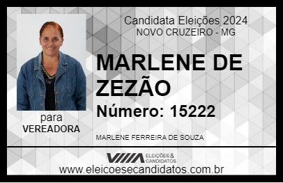 Candidato MARLENE DE ZEZÃO 2024 - NOVO CRUZEIRO - Eleições