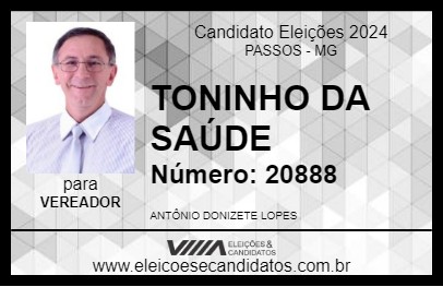 Candidato TONINHO DA SAÚDE 2024 - PASSOS - Eleições