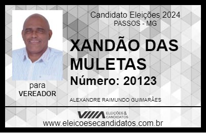 Candidato XANDÃO DAS MULETAS 2024 - PASSOS - Eleições