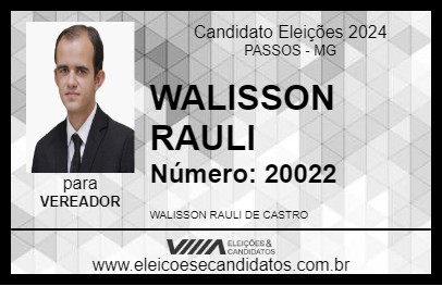 Candidato WALISSON RAULI 2024 - PASSOS - Eleições