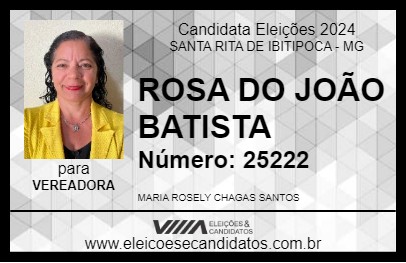 Candidato ROSA DO JOÃO BATISTA 2024 - SANTA RITA DE IBITIPOCA - Eleições