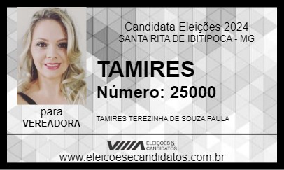 Candidato TAMIRES 2024 - SANTA RITA DE IBITIPOCA - Eleições