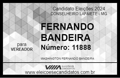 Candidato FERNANDO BANDEIRA 2024 - CONSELHEIRO LAFAIETE - Eleições