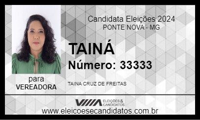 Candidato TAINÁ 2024 - PONTE NOVA - Eleições