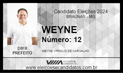 Candidato WEYNE 2024 - BRAÚNAS - Eleições