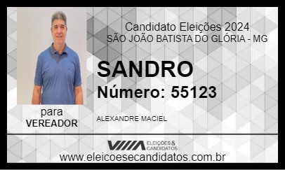 Candidato SANDRO 2024 - SÃO JOÃO BATISTA DO GLÓRIA - Eleições