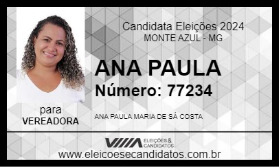 Candidato PAULINHA DO CIPOAL 2024 - MONTE AZUL - Eleições