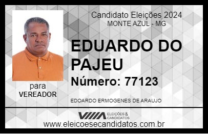 Candidato EDUARDO DO PAJEU 2024 - MONTE AZUL - Eleições