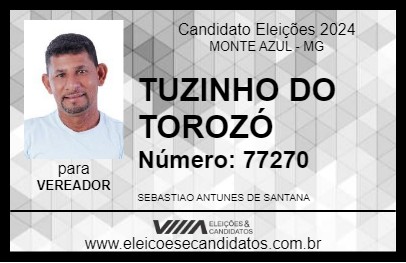 Candidato TUZINHO DO TOROZÓ 2024 - MONTE AZUL - Eleições