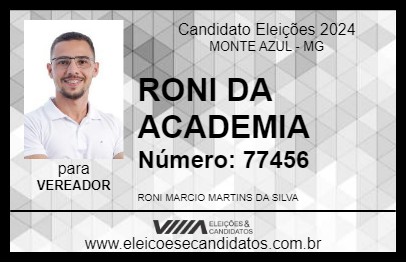 Candidato RONI DA ACADEMIA 2024 - MONTE AZUL - Eleições