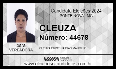 Candidato CLEUZA 2024 - PONTE NOVA - Eleições