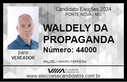 Candidato WALDELY 2024 - PONTE NOVA - Eleições