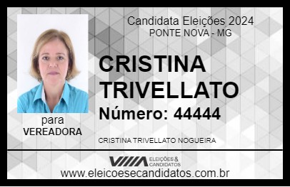 Candidato CRISTINA TRIVELLATO 2024 - PONTE NOVA - Eleições