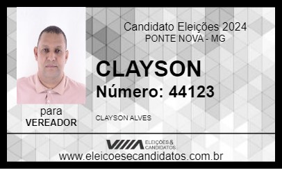 Candidato CLAYSON 2024 - PONTE NOVA - Eleições