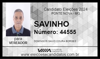 Candidato SAVINHO 2024 - PONTE NOVA - Eleições