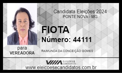 Candidato FIOTA 2024 - PONTE NOVA - Eleições