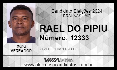 Candidato RAEL DO PIPIU 2024 - BRAÚNAS - Eleições