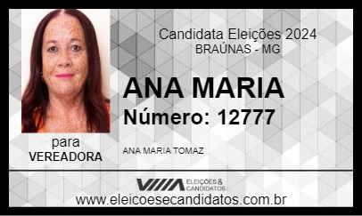 Candidato ANA MARIA 2024 - BRAÚNAS - Eleições