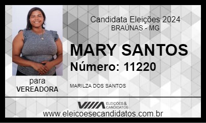 Candidato MARY SANTOS 2024 - BRAÚNAS - Eleições