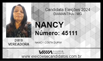 Candidato NANCY 2024 - DIAMANTINA - Eleições