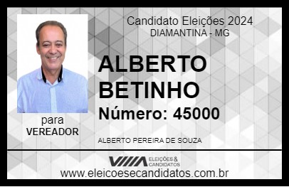 Candidato ALBERTO BETINHO 2024 - DIAMANTINA - Eleições