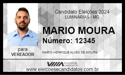 Candidato MARIO MOURA 2024 - LUMINÁRIAS - Eleições