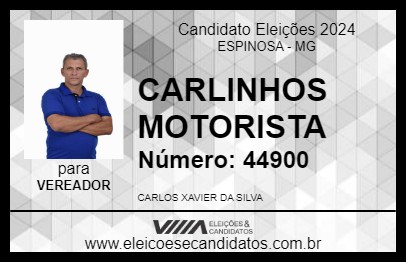 Candidato CARLINHOS MOTORISTA 2024 - ESPINOSA - Eleições