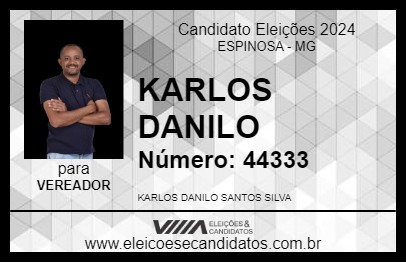 Candidato KARLOS DANILO 2024 - ESPINOSA - Eleições