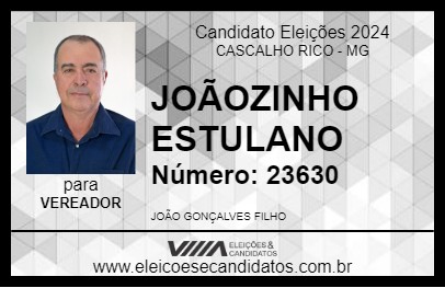 Candidato JOÃOZINHO ESTULANO 2024 - CASCALHO RICO - Eleições