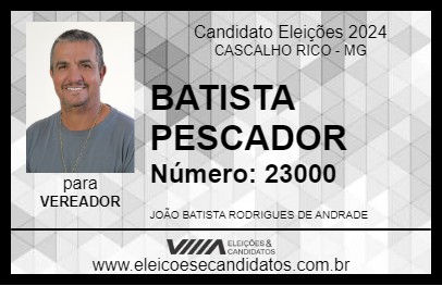 Candidato BATISTA PESCADOR 2024 - CASCALHO RICO - Eleições