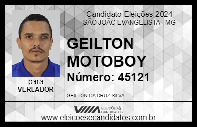 Candidato GEILTON MOTOBOY 2024 - SÃO JOÃO EVANGELISTA - Eleições