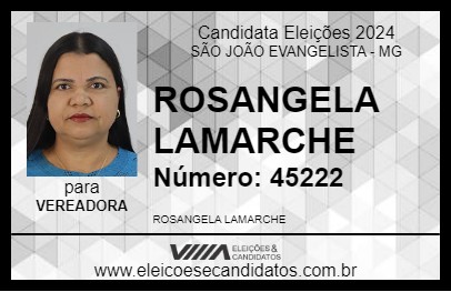 Candidato ROSANGELA LAMARCHE 2024 - SÃO JOÃO EVANGELISTA - Eleições