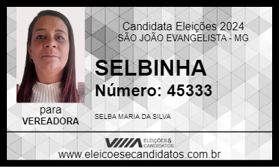 Candidato SELBINHA 2024 - SÃO JOÃO EVANGELISTA - Eleições