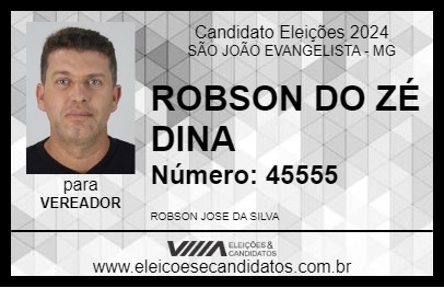 Candidato ROBSON DO ZÉ DINA 2024 - SÃO JOÃO EVANGELISTA - Eleições