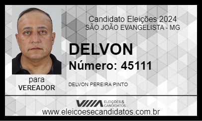 Candidato DELVON 2024 - SÃO JOÃO EVANGELISTA - Eleições